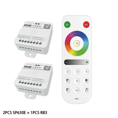 SP630E Bluetooth LED Controller - DC5V-24V WS2811 SPI RGB RGBW PWM Controller with 2.4G 4-Zone Touch Remote