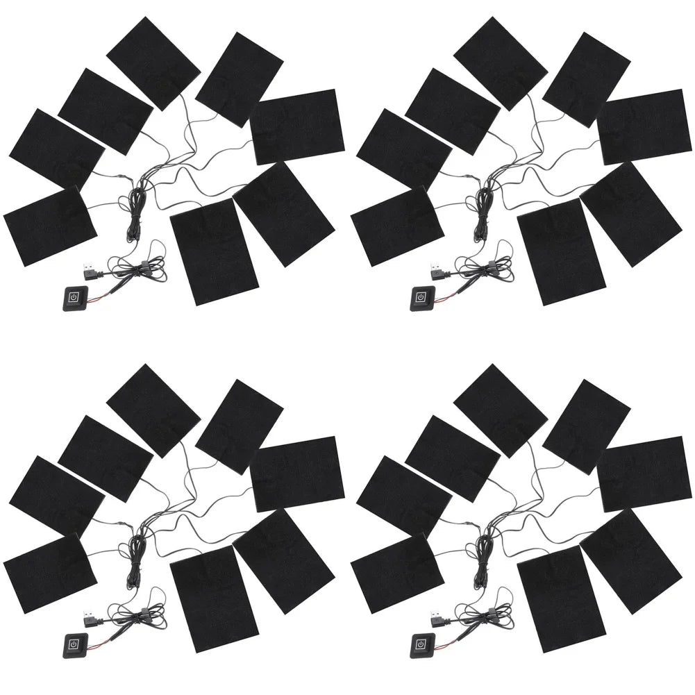 1-8pcs 3 Levels Electric Cloth Heater USB Heating Pads Outdoor Thermal Winter Heating Vest Pads Vest Heater for DIY Heated Cloth