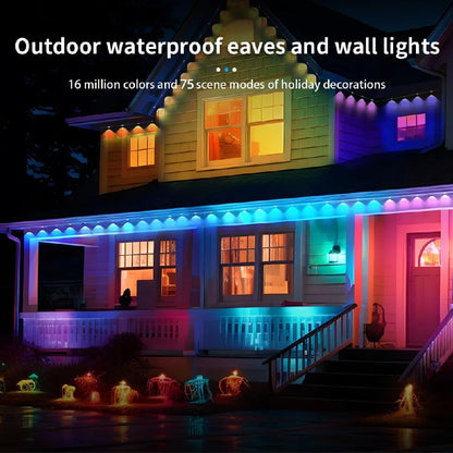 RGBIC Smart Eaves Light - 15M-60M IP67 Waterproof - App/Remote Control Outdoor String Lights for House Roof Garden