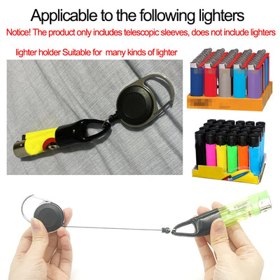 1Pcs Silicone Lighter Protective Cover With Retractable Keychain Regular Size Lighter Holder Sleeve Clip Smoking Accessories