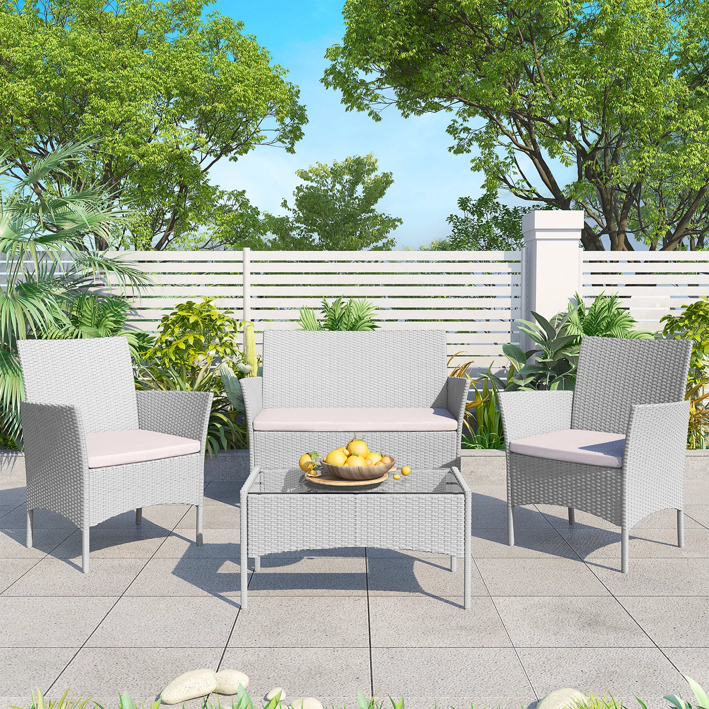 4-Piece Rattan Patio Set
