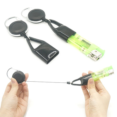 1Pcs Silicone Lighter Protective Cover With Retractable Keychain Regular Size Lighter Holder Sleeve Clip Smoking Accessories