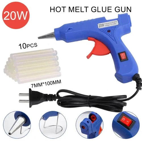 Hot Silicone Gun 20W Electric Glue Gun Transparent Sticks Mini DIY Tools For Home Maintenance And Crafting