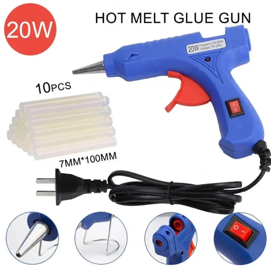Hot Silicone Gun 20W Electric Glue Gun Transparent Sticks Mini DIY Tools For Home Maintenance And Crafting