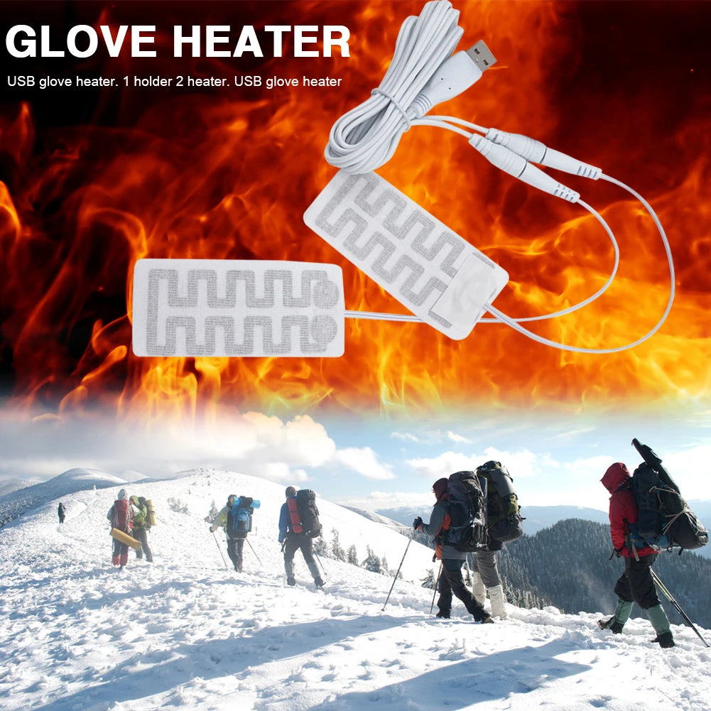 Clothes Heating Pad Carbon Fiber Electric Gloves Heater Waterproof Electric Fever Sheet USB Charging for Winter Outdoor