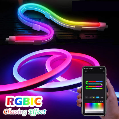 5V USB RGBIC Dreamcolor LED Strip Light - Flexible Neon Rope - Bluetooth Music Sync - Smart App Control