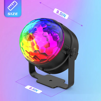 U'King 4PCS RGB LED Stage Disco Light Rotating DJ Ball Strobe Remote Control LED Magic Ball Light Christmas Party Club Show Lamp