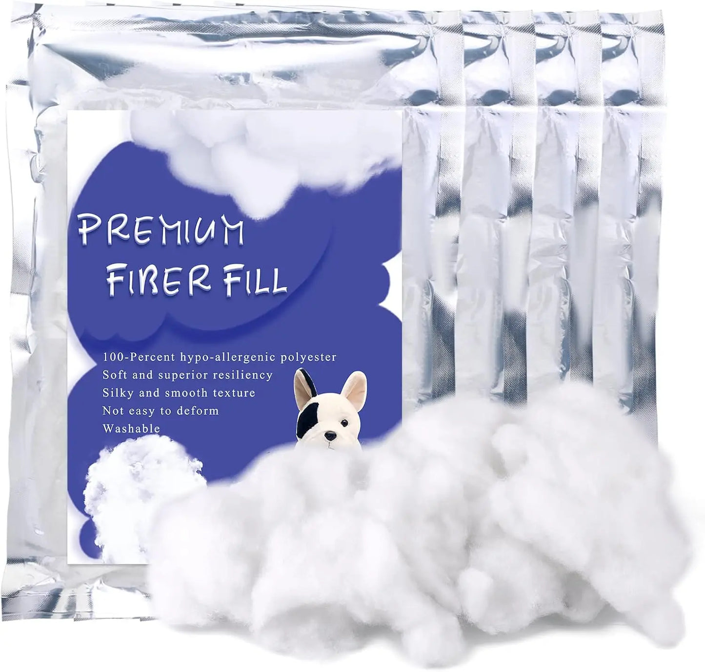 Polyfill Stuffing Fiber Fill White High Resilience Premium Fiberfill Crochet Stuffing for Craft Stuffed Animals Cotton Batting