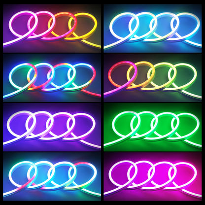 Premium RGBIC Neon LED Strip Light - WS2811 Waterproof Flexible Rope Light 84 LEDs/M (12V/24V, 2-20M)