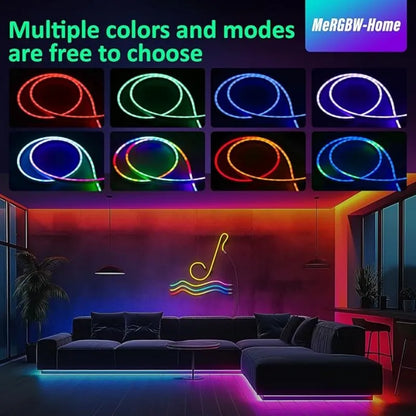 DC 24V RGBIC Neon LED Strip - 72LEDs/M Bluetooth Waterproof IP65 - Outdoor Rope Light with App Control