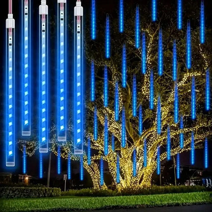 LED Meteor Shower Rain Lights - 50cm 8 Tube - EU Plug Outdoor Waterproof for Garden Wedding Christmas