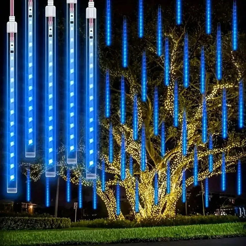 LED Meteor Shower Rain Lights - 50cm 8 Tube - EU Plug Outdoor Waterproof for Garden Wedding Christmas