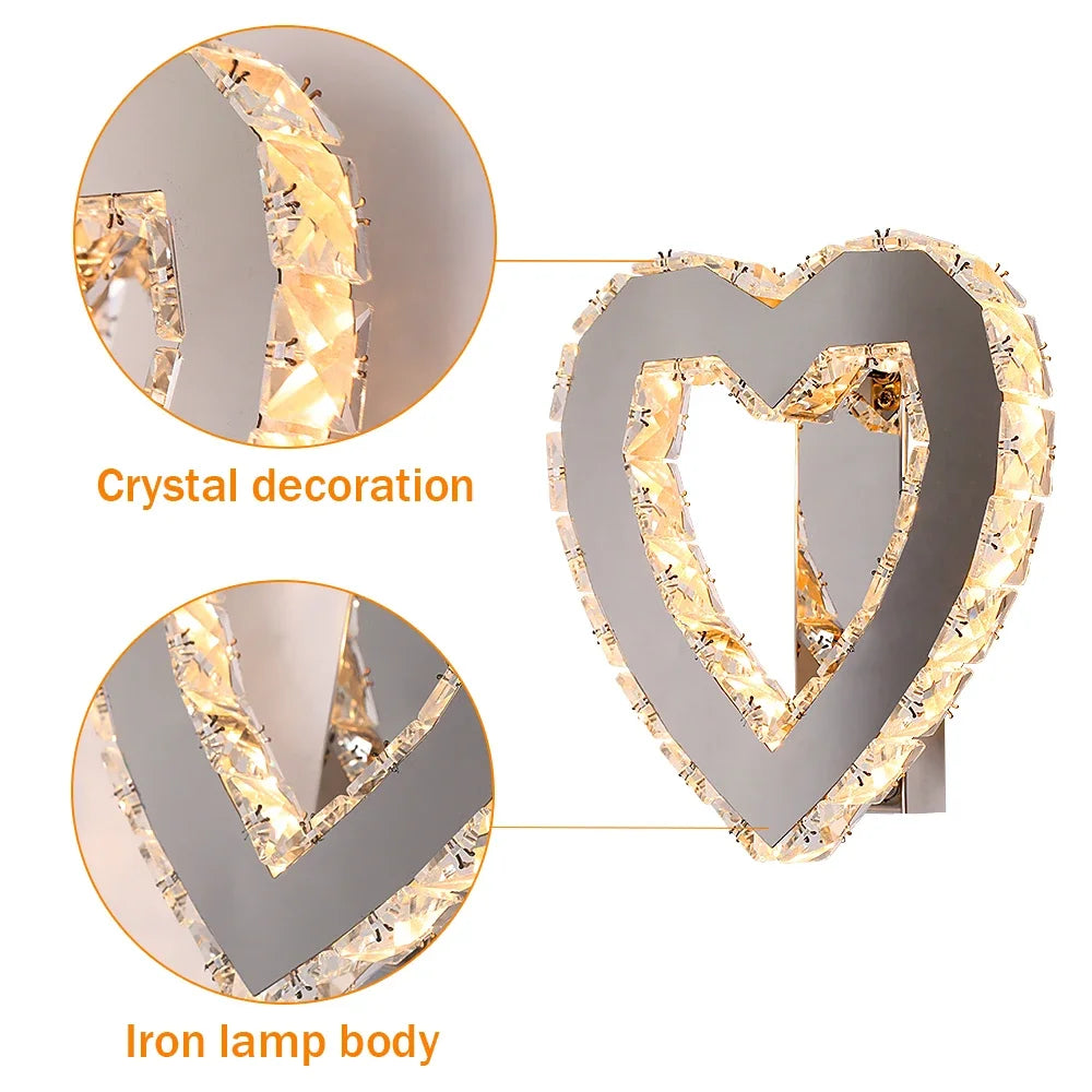 Modern Led Wall Lamp Bedside Corridor Aisle Crystal Creative Wall Sconce Minimalist Living Room Wall Lighting Home Decor Fixture