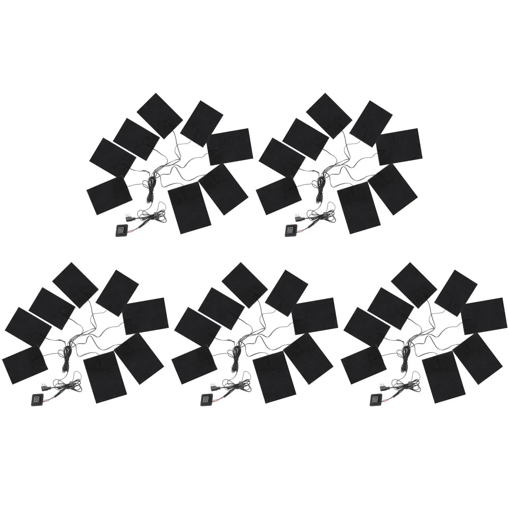 1-8pcs 3 Levels Electric Cloth Heater USB Heating Pads Outdoor Thermal Winter Heating Vest Pads Vest Heater for DIY Heated Cloth
