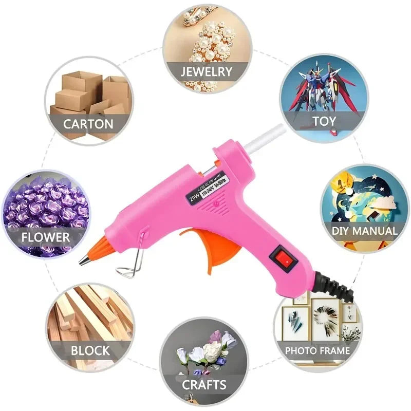 Hot Silicone Gun 20W Electric Glue Gun Transparent Sticks Mini DIY Tools For Home Maintenance And Crafting