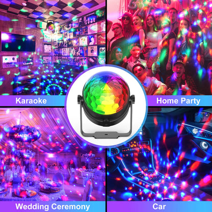 U'King 4PCS RGB LED Stage Disco Light Rotating DJ Ball Strobe Remote Control LED Magic Ball Light Christmas Party Club Show Lamp