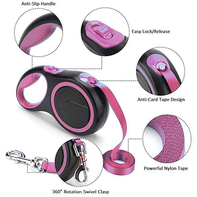 3/5/8M Pet Dogs Extending Leash Durable Nylon Automatic Retractable Doggy Leash Leads for Small Medium Large Dog Walking Supplie