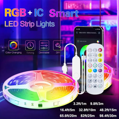 TUYA Smart WiFi RGBIC LED Strip - WS2811 Addressable - USB App Control for Alexa & Google Home