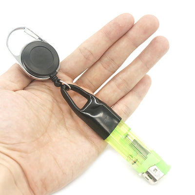 1Pcs Silicone Lighter Protective Cover With Retractable Keychain Regular Size Lighter Holder Sleeve Clip Smoking Accessories