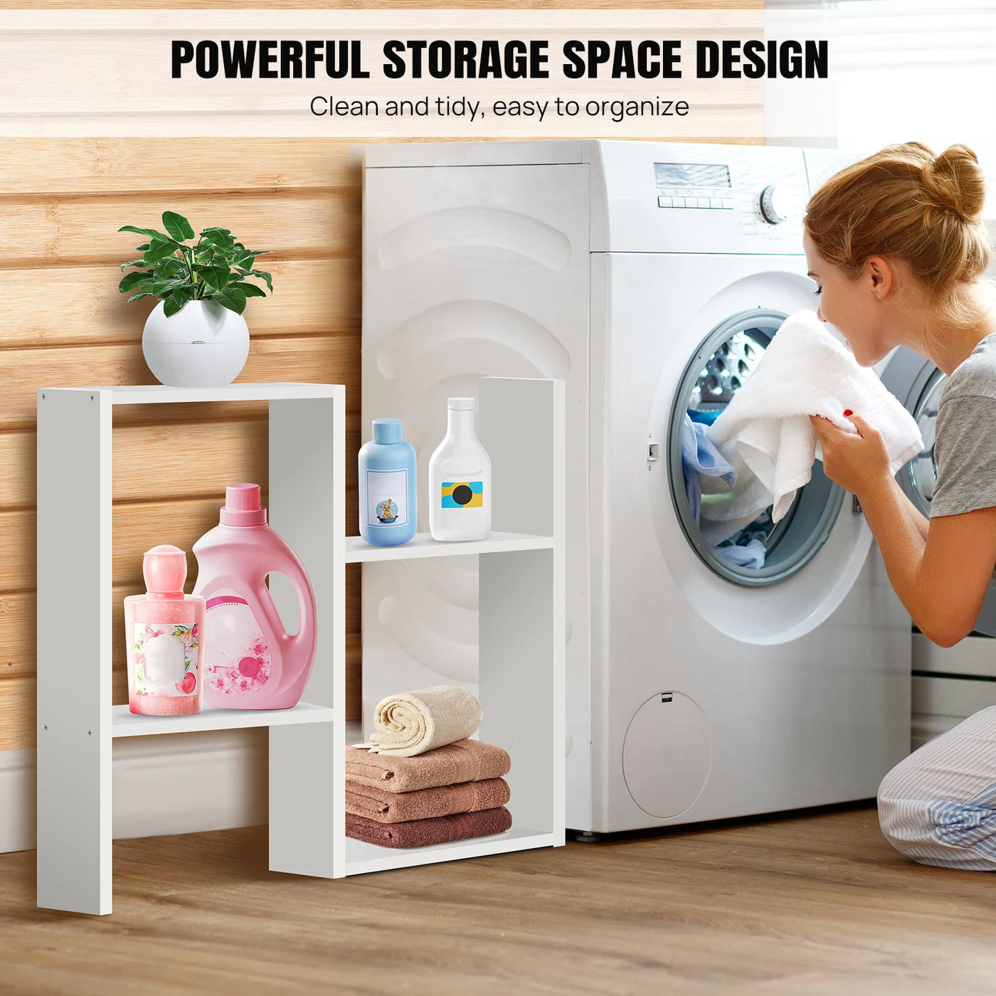 2-Tier S-Shaped Storage Side Table - Modern Organizer Table with Stylish Design for Living Room & Bedroom