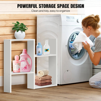 2-Tier S-Shaped Storage Side Table - Modern Organizer Table with Stylish Design for Living Room & Bedroom