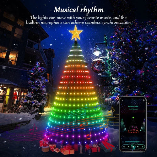 2.1M Smart LED Christmas Tree Light - APP Control DIY Image Display - Intelligent Programmable Decoration