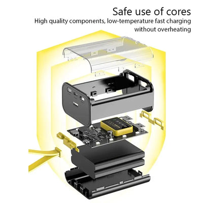 3*18650 Power Bank Storage Case - Durable Organizer for Li-ion Batteries & DIY Power Bank Projects