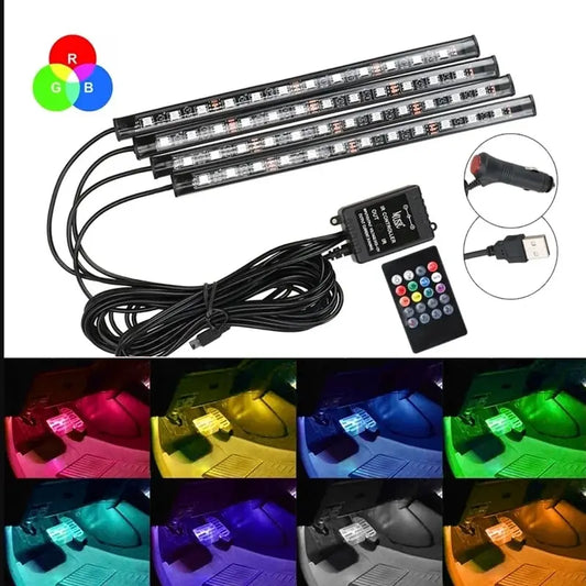 Universal Car RGB Ambient LED Strip - Interior Atmosphere Lights - 8 Colors for SUV 4x4 Off Road Vehicles