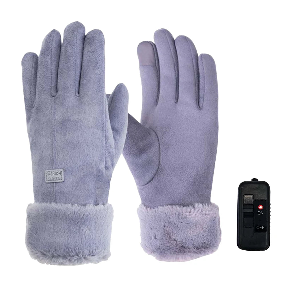 USB Heated Gloves 3 Gear Adjustment Winter Thermal Cycling Gloves 10000mAh Motorcycle Heated Gloves Windproof Touch Screen