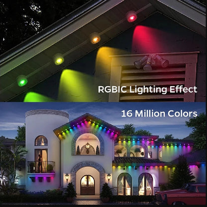 RGBIC Smart Eaves Light - 15M-60M IP67 Waterproof - App/Remote Control Outdoor String Lights for House Roof Garden