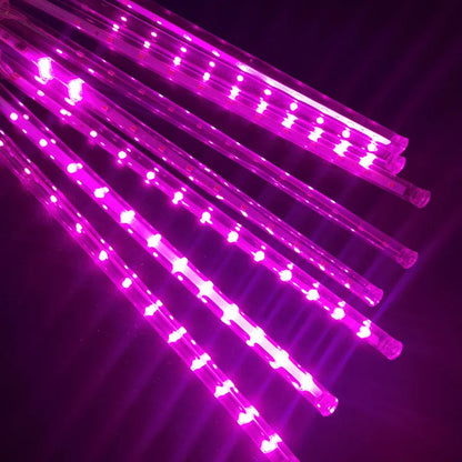 Meteor Shower LED String Lights - 8 Tube Cascading Rain Effect - Outdoor Waterproof Christmas Garden Wedding Decoration