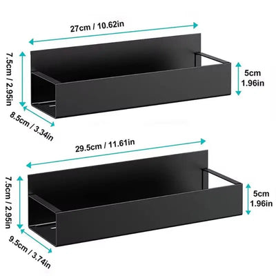 Magnetic Fridge Shelf Spice Storage Rack Refrigerator Side Shelf Black Iron Household Space Saving Kitchen Organizer Shelf - Connor & Co